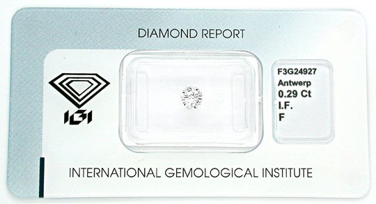 Foto 1 - Diamant IGI!! 0,29ct Lupenrein! Top Wesselton F, D5447