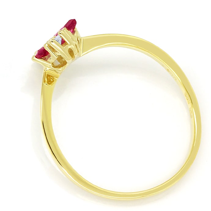 Foto 3 - Damenring mit Spitzen Rubinen und Diamanten in Gelbgold, Q1366