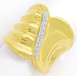 Foto 1 - Super breiter dekorativer Goldring mit 7 Diamanten, 18K, S3073