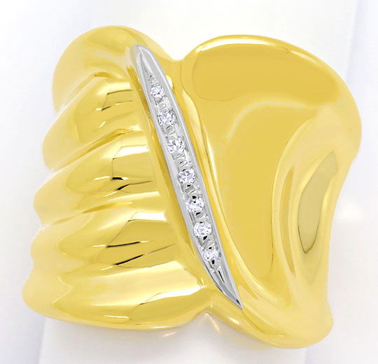 Foto 2 - Super breiter dekorativer Goldring mit 7 Diamanten, 18K, S3073