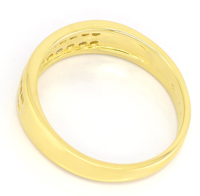 Foto 3 - Gelbgold-Ring zwei Reihen gespannte Diamanten, S5745