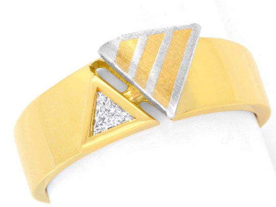 Foto 2 - Topmoderner Triangel Diamant-Ring Gelb Weißgold, S6781