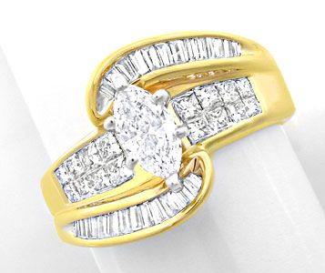 Foto 1 - Spitzen-Designer-Diamant-Ring massiv Bicolor, S8444