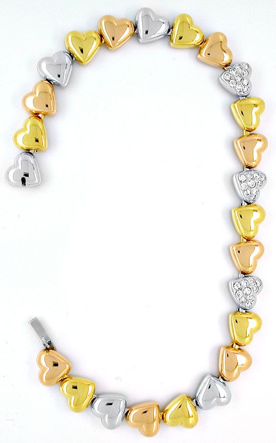 Foto 3 - Diamant Herz Armband Gelb  Weißgold-Rotgold, S8884