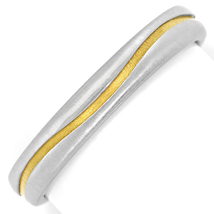 Foto 2 - Design-Ring in 950er Platin mit 750er Gelbgold Streifen, S9558