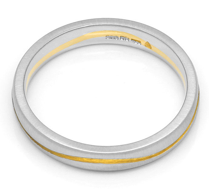 Foto 3 - Design-Ring in 950er Platin mit 750er Gelbgold Streifen, S9558