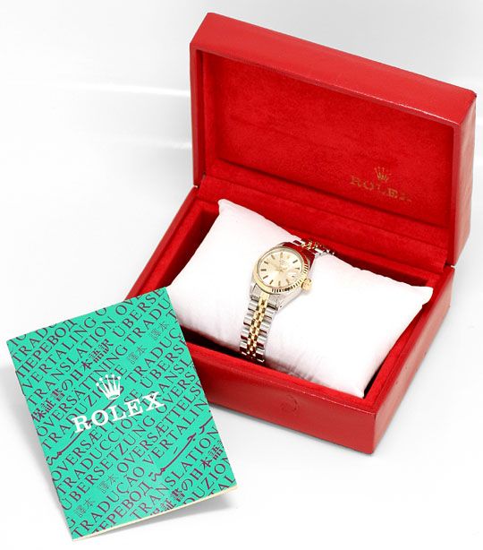 Foto 6 - Rolex Date Damen-Armbanduhr Stahlgold Automatik Jubilee, U1511